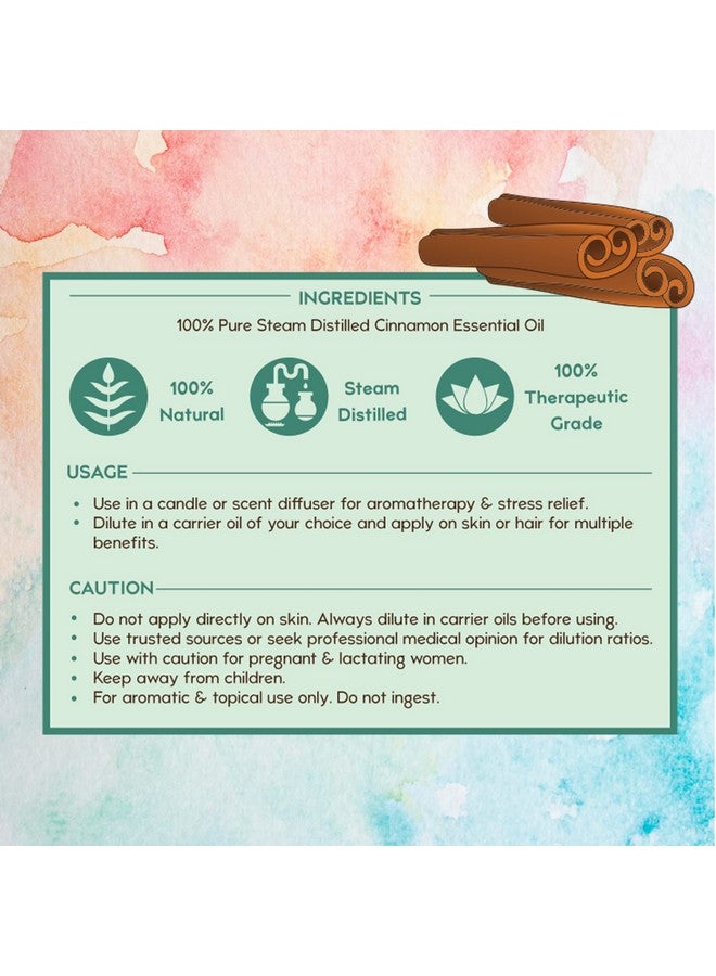 Nat Habit Pure Cinnamon Essential Oil Therapeutic Grade, Steam Distilled | Acne, Blemishes, Detan, Pigmentation, Anti-Aging | Aromatherapy, Diffuser Oil, 15Ml - Image 3
