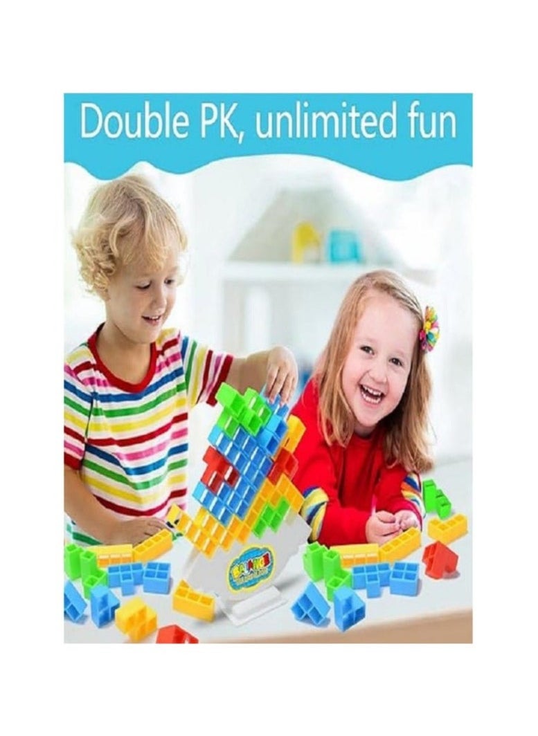 Tetra Tower Game, 32 Pieces Tetris Balance Tower Game, Creative Stacking Game Toy, Stacking Blocks Balancing Game, Wooden Stacking Tower for Kids, Puzzle Game Gifts for Boys and Girls  - Image 1