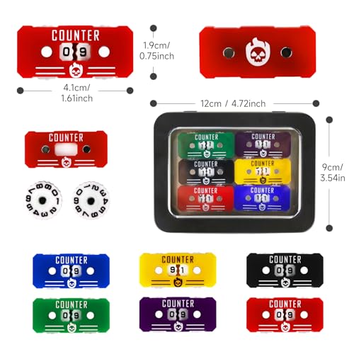 FIGURESLAB 6Pcs MTG Life Counter with Metal Box Twin Digits Health Tracker Life Counter for MTG Magic Card Games Accessories Tabletop RPG DD CCG TCG Board Games - Image 5