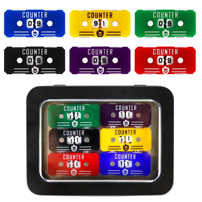 FIGURESLAB 6Pcs MTG Life Counter with Metal Box Twin Digits Health Tracker Life Counter for MTG Magic Card Games Accessories Tabletop RPG DD CCG TCG Board Games - Image 3