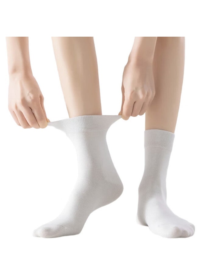 JOAE [100% Pure Cotton 7A Antibacterial] 6 Pairs Women'S Socks, Spring And Summer Thin Style, Sweat-Absorbing, Odor-Resistant, Mid-Calf Socks - Image 1
