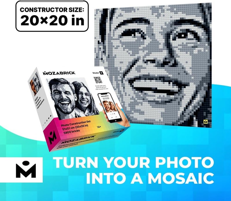 MOZABRICK Photo Construction Set, 5800 Bricks, Model S, 51 cm x 51 cm Size - Image 2