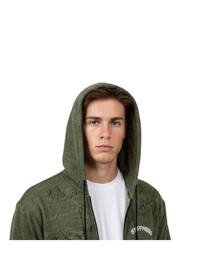 Caesar Men's oversized hoodie with a military print and a print on the back and chest. - Image 2