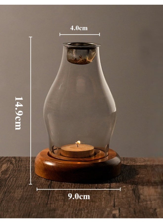 Vintage Zen Glass Candle Holder – Windproof Decorative Candle Stand for Home Decor & Meditation Spaces - Image 2
