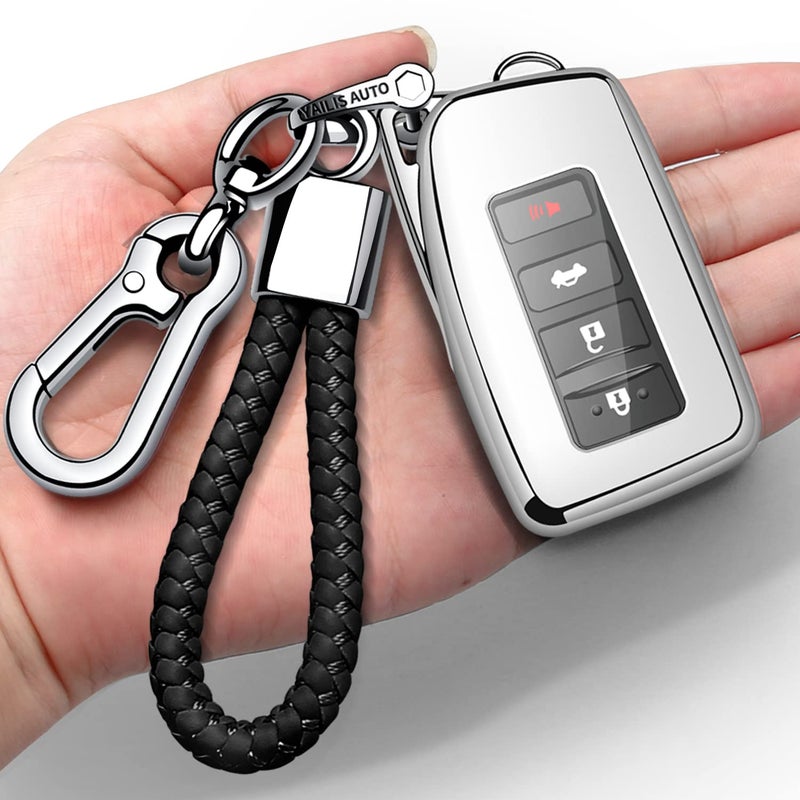 Autophone Compatible with Lexus Key Fob Cover with Keychain Soft TPU 360 Degree Protection Key Shell Case for 2013-2017 RX ES GS LS NX RS GX LX RC LC Smart Key-Red - Image 1