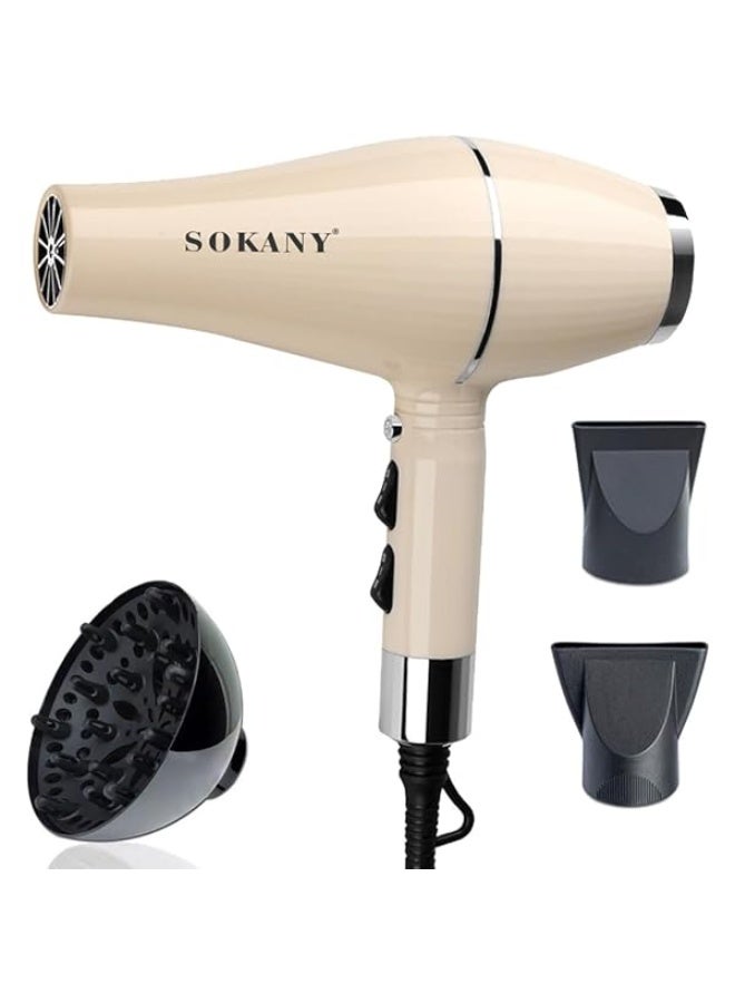 sokany SK-14005 2000W Professional Hair Dryer – Powerful Fast Drying Blow Dryer with 2 Speed & Heat Settings, Lightweight Ergonomic Design, Concentrator Nozzle, Suitable for All Hair Types, Portable Personal & Salon Styling, Original - Image 1