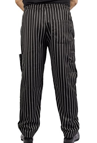 KNG Chalk Stripe Baggy Cargo Chef Pants for Men and Women – Drawstring Waist M - Image 2