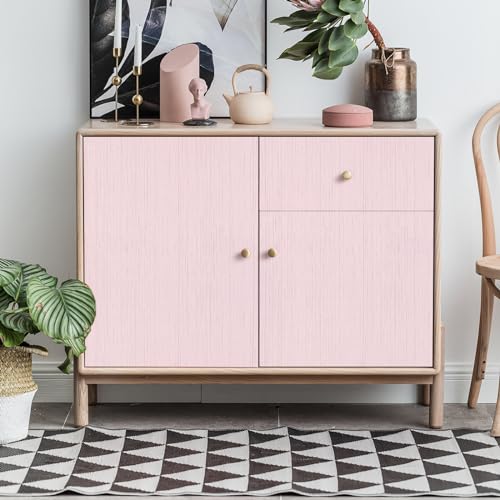 Biyoee Pink Grasscloth Peel and Stick Wallpaper Textured Contact Paper 157 X 120 SelfAdhesive Faux Grasscloth Removable Wallpaper Cabinets Counter Top Liners - Image 3