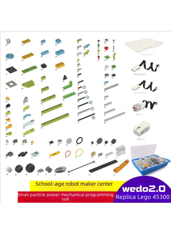 Wedo2.0 Technology Parts Compatible With Lego Small Particle Building Blocks 45300 Dynamic Mechanical Programming Teaching Aids Maker Robot-Color:wedo2.0 Building Block Bag  - Image 3