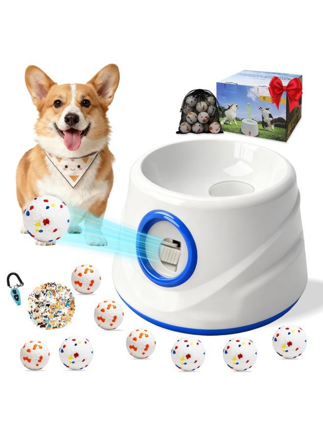 MICZG Automatic Ball Launcher for Dogs with 8 Balls - Adjustable Distance up to 50ft,Charger, Whistle & Storage Bag - Interactive Fetch Machine Toy for Indoor Outdoor Play, for Medium Large Breed Dogs - Image 1