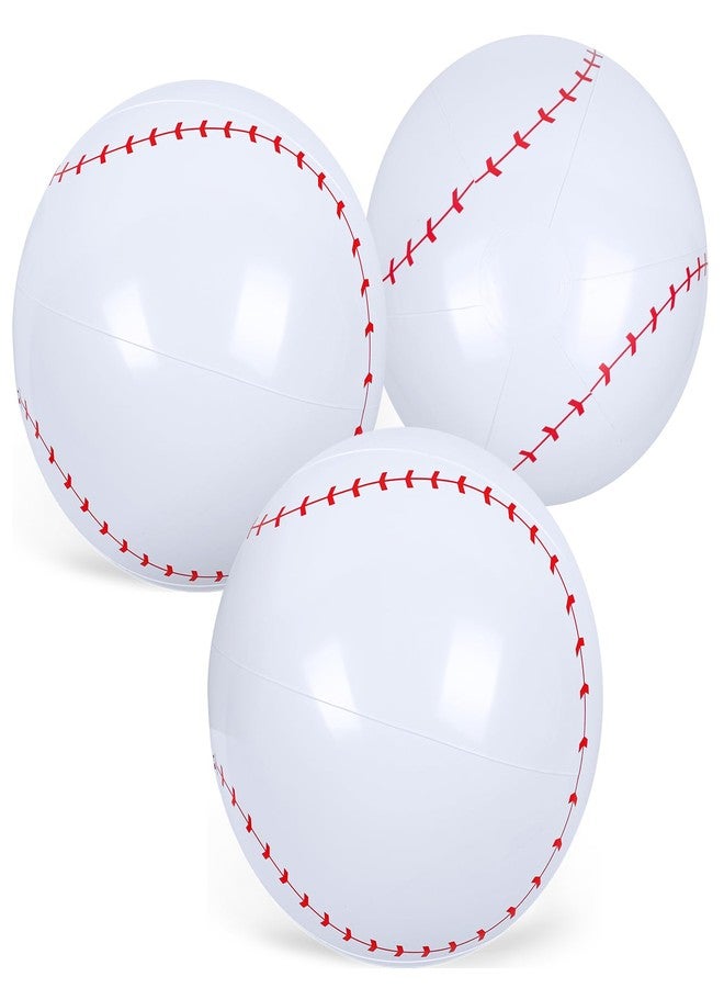 LovesTown 3Pack Inflatable Baseball, 12Inch Beach Balls for Party Favors Summer Swimming Pool Game - Image 1