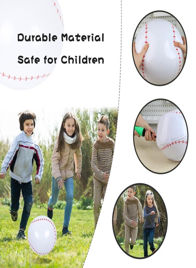 LovesTown 3Pack Inflatable Baseball, 12Inch Beach Balls for Party Favors Summer Swimming Pool Game - Image 3