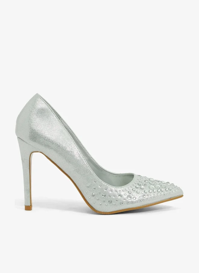 Anne Michelle Embellished Party Pump
