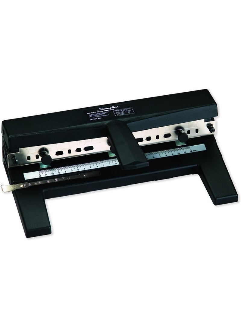 Swingline Swingline 3 Hole Punch Heavy Duty, 40 Sheet Capacity Three Hole Puncher 3 Ring, Adjustable 2-7 Hole Paper Punch, Black (74440) - Image 2