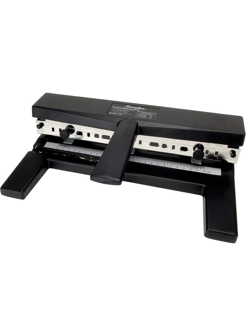 Swingline Swingline 3 Hole Punch Heavy Duty, 40 Sheet Capacity Three Hole Puncher 3 Ring, Adjustable 2-7 Hole Paper Punch, Black (74440) - Image 4