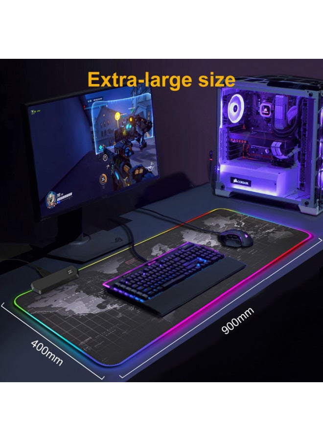 Electric Sports Luminous Mouse Pad RGB Mousepad Colorful Non-slip LED Table Pad Game Keyboard Pad Print In Stock-Color:30804 Map-Pattern:Bare Chip + Line - Without Color Box - Image 3