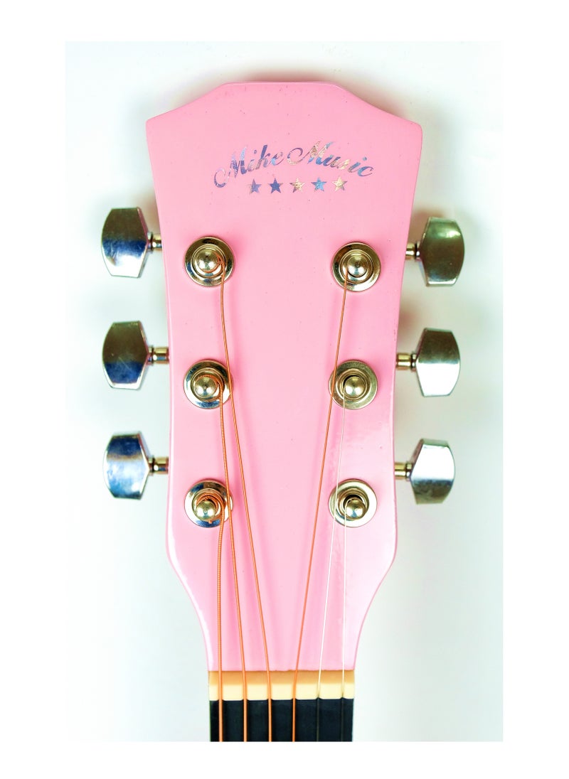 Mike Music Mike Music 38-Inch Acoustic Guitar with Bag, Strings, Capo, Picks & Strap -Pink  - Image 5
