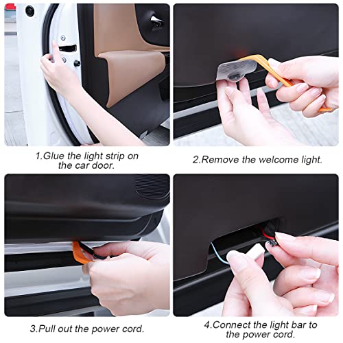Bittwee 2PCS Car Door LED Strip Lights, 48 Inch 1.2M Multi-Color Waterproof Automotive LED Door Warning Light Strip Flowing Flexible Sequential Safty Lamp, Universal for Vehicle SUV Truck RV - Image 5