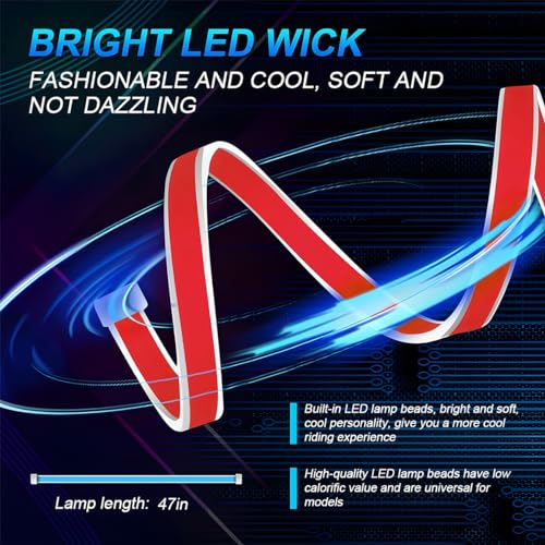 Bittwee 2PCS Car Door LED Strip Lights, 48 Inch 1.2M Multi-Color Waterproof Automotive LED Door Warning Light Strip Flowing Flexible Sequential Safty Lamp, Universal for Vehicle SUV Truck RV - Image 2