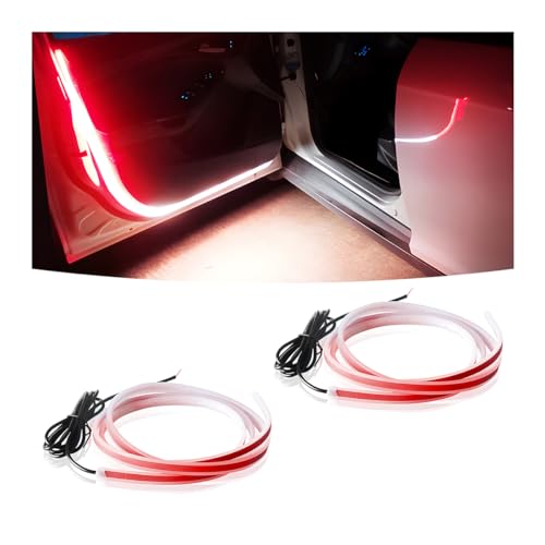 Bittwee 2PCS Car Door LED Strip Lights, 48 Inch 1.2M Multi-Color Waterproof Automotive LED Door Warning Light Strip Flowing Flexible Sequential Safty Lamp, Universal for Vehicle SUV Truck RV - Image 1