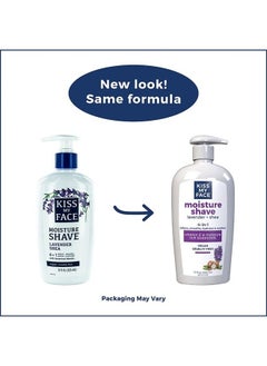 Kiss My face Moisture Shave Cream, Shaving Cream For Men And Women, 11 Oz Pump Bottle, Lavender & Shea, 4 Pack  - Image 2