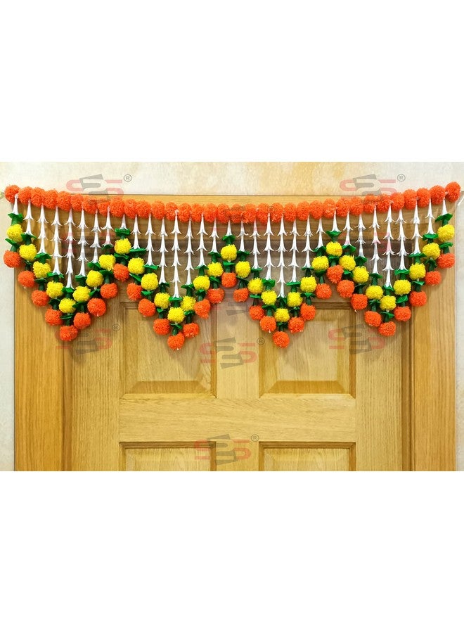 S2S Artificial Lilly Flowers I Heavy Door Hanging Toran I Bandhanwar For All Festivals Decoration (Length 40 Inch) Multicolour - Image 1