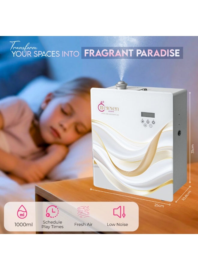 أحد عشر رائحة آلة توزيع العطور Eleven Scent بسعة 1000 مل، تعمل بالتحكم عبر الواي فاي والبلوتوث، موزع زيوت عطرية للعلاج بالروائح مع إمكانية ضبط شدة العطر، جهاز تعطير منخفض الضوضاء مناسب للمنزل والمكتب والفنادق والمنتجعات الصحية. - Image 2