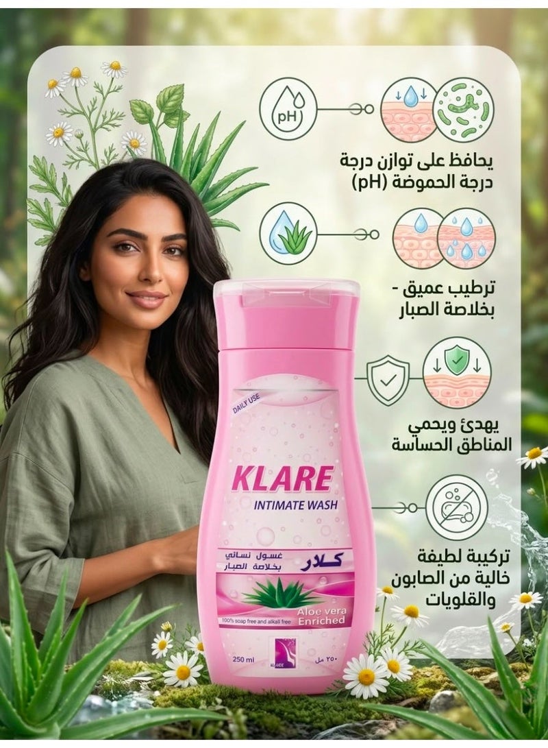 Klare Intimate Wash Aloe Vera Enriched 250 ml - Image 2