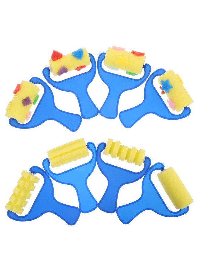 STOBOK 8Pcs Paint Brushes for Kids, Drawing Sponge Roller Brush Kids Paint Graffiti DIY Tool Sponge for Creative Fun and Finger Painting - Image 1