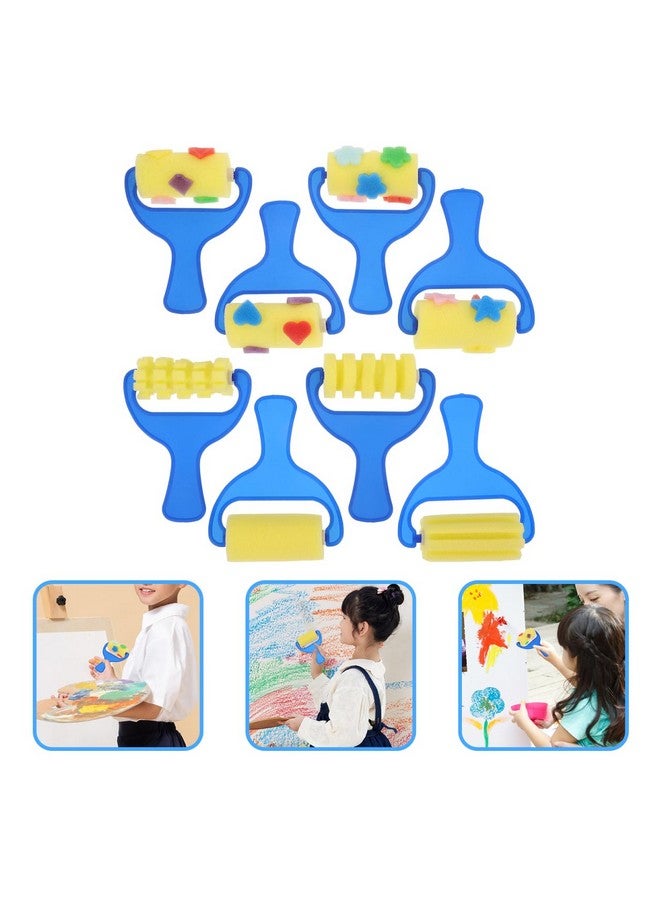 STOBOK 8Pcs Paint Brushes for Kids, Drawing Sponge Roller Brush Kids Paint Graffiti DIY Tool Sponge for Creative Fun and Finger Painting - Image 5