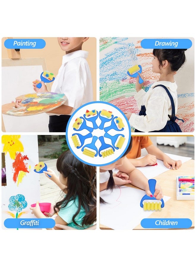 STOBOK 8Pcs Paint Brushes for Kids, Drawing Sponge Roller Brush Kids Paint Graffiti DIY Tool Sponge for Creative Fun and Finger Painting - Image 3