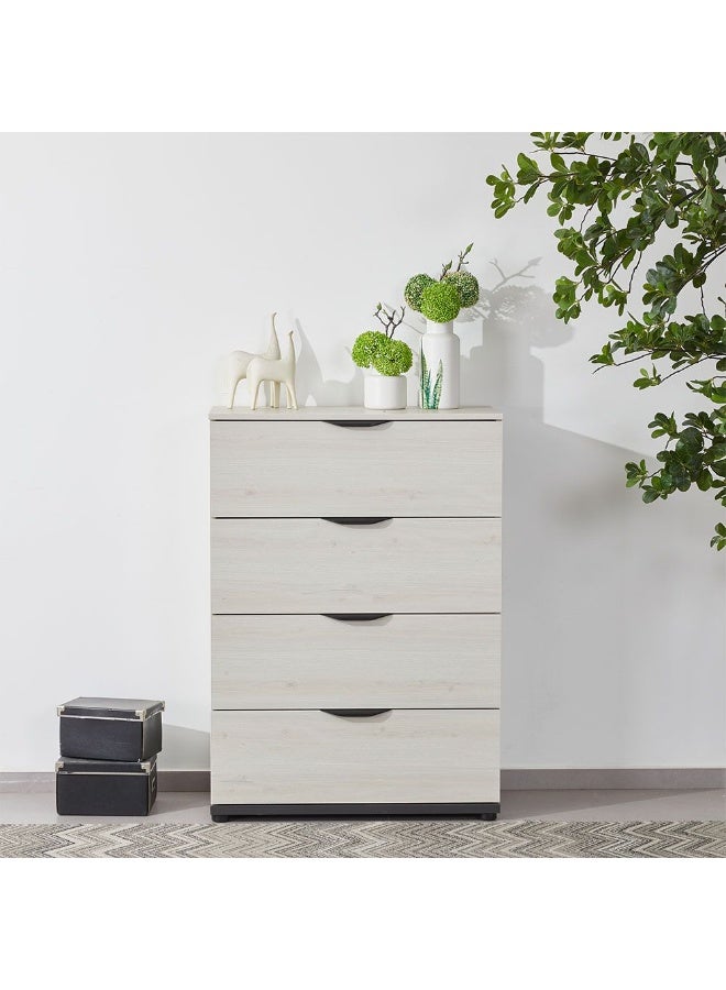 DANUBE HOME Pletora Chest Of 4 Drawers Multifunctional Storage Organiser Space Saving Drawer Chest Modern Design Furniture For Bedroom Living Room L79Xw39Xh111.2Cm -Grey Oak  - Image 1