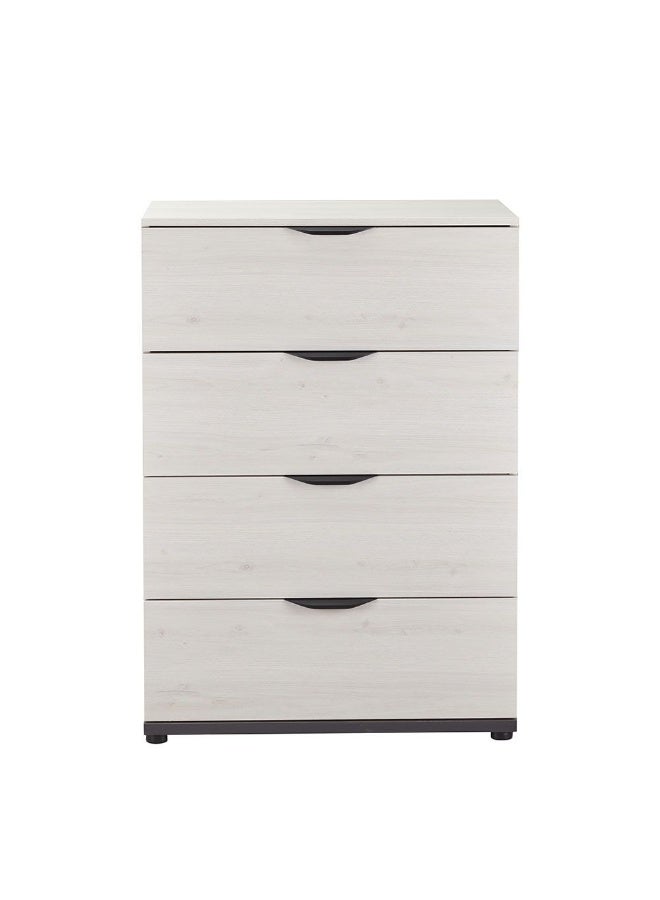 DANUBE HOME Pletora Chest Of 4 Drawers Multifunctional Storage Organiser Space Saving Drawer Chest Modern Design Furniture For Bedroom Living Room L79Xw39Xh111.2Cm -Grey Oak  - Image 3