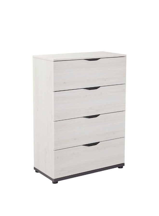 DANUBE HOME Pletora Chest Of 4 Drawers Multifunctional Storage Organiser Space Saving Drawer Chest Modern Design Furniture For Bedroom Living Room L79Xw39Xh111.2Cm -Grey Oak  - Image 4