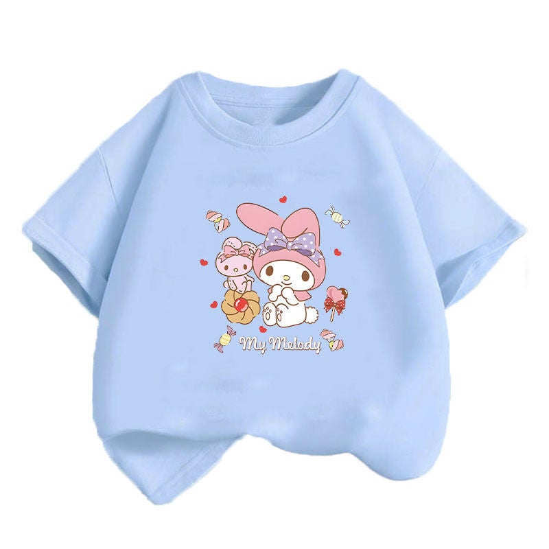 Coolometi Children'S Short-Sleeved Girls' Summer Printed T-Shirt New Children'S Yugui Dog Half-Sleeved Shirt Fashion - Image 1