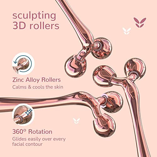 Caresmith Bloom Solid Metal Face Massager| Cooling Face Sculpting & Contouring Rollers with Premium Handle for Women - Image 5
