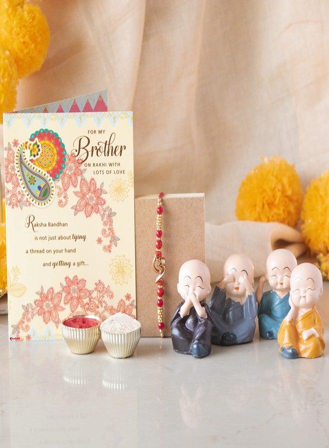 ARCHIES Rakhi for Brother on Rakshabandhan | Laughing Buddha Combo Set with 1 Special Rakhi for Bhaiya/Bro/Bhai with Card (Pack of 4) AR-22 - Image 2