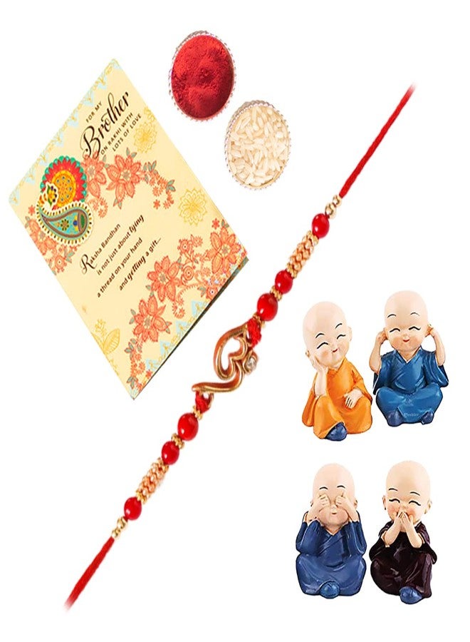 ARCHIES Rakhi for Brother on Rakshabandhan | Laughing Buddha Combo Set with 1 Special Rakhi for Bhaiya/Bro/Bhai with Card (Pack of 4) AR-22 - Image 3