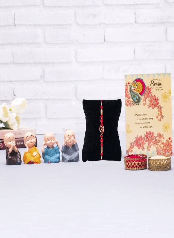ARCHIES Rakhi for Brother on Rakshabandhan | Laughing Buddha Combo Set with 1 Special Rakhi for Bhaiya/Bro/Bhai with Card (Pack of 4) AR-22 - Image 4