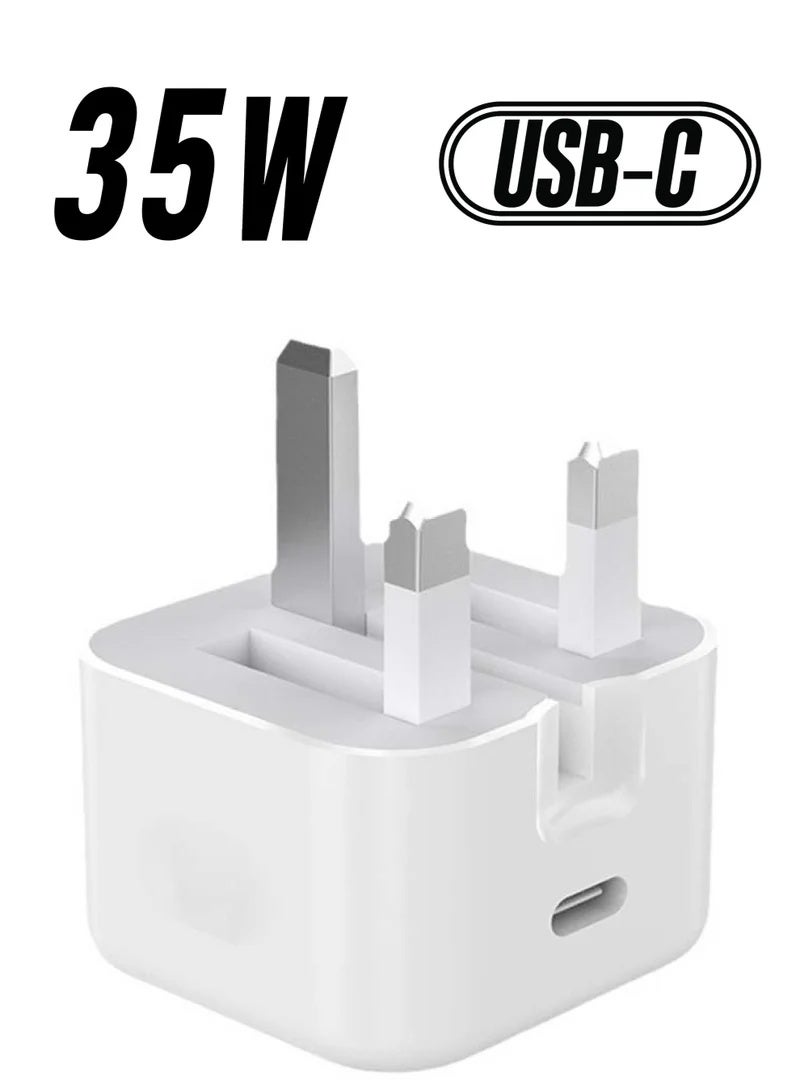 غولو iPhone 35W نوع C سريع الشحن محول الطاقة, سريع الشحن USB C شاحن الجدار, سريع PD 35W شاحن بوس ل iPhone 16/15/15 برو / 15 برو ماكس / 15 بلس / 14 سلسلة / 13/12 / 11 سلسلة, آي باد, ماك, AirPods الأبيض - Image 1