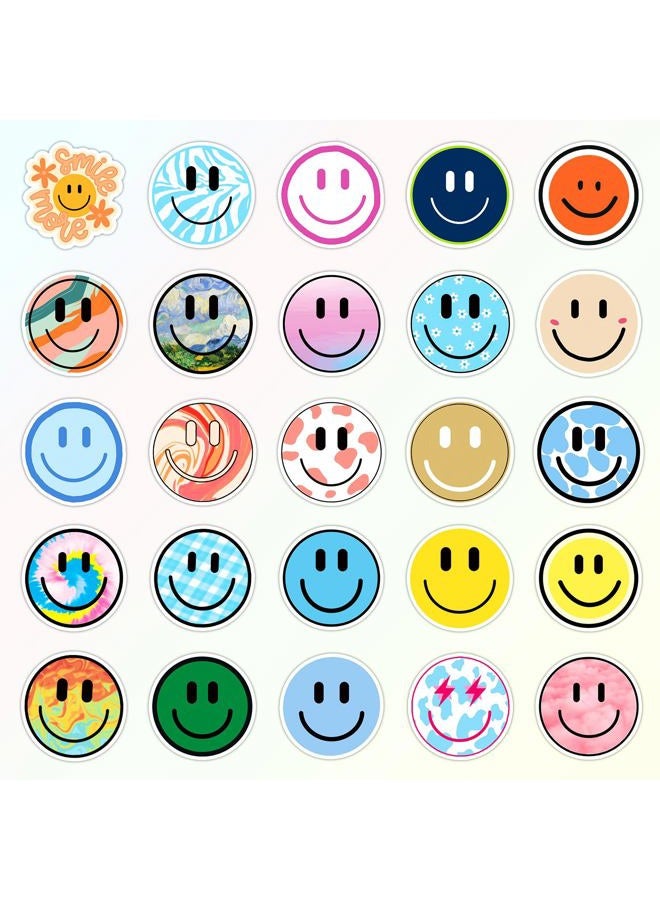Wercokt 50PCS Smiling Stickers, 50PCS Neon Stickers, Cute Water Bottle Sticker for Kids, for Teaching Rewards, Notebooks, Stationery, Luggage, Cartoon PVC Happy Sticker - Image 3