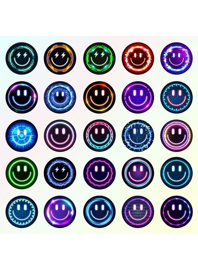 Wercokt 50PCS Smiling Stickers, 50PCS Neon Stickers, Cute Water Bottle Sticker for Kids, for Teaching Rewards, Notebooks, Stationery, Luggage, Cartoon PVC Happy Sticker - Image 5
