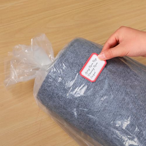 HFKPJRT 2 Pcs Rug Storage Bag, Jumbo Plastic Rug Bags for Moving Carpet Up to 9 x 12 and 6 x 9 Feet, Heavy Duty 4.7 Mil Carpet Bag with Zip Ties & Blank Labels for Storage, Moving, Packing, Shipping - Image 5