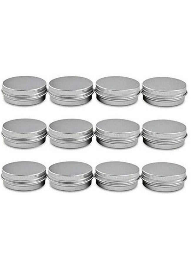 ASTRQLE - 12 Pcs 5 Ml 0.17Oz Small Ounce Empty Silver Aluminum Tins Metal Steel Jar Cans Sample Cosmetic Containers Slip Slide Bottle Box With Twist Cover For Salves Make Up Eye Shadow Powder Lip Balm - Image 1