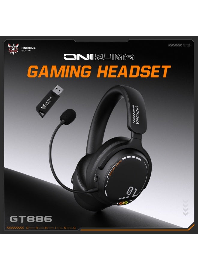 onikuma GT886 Triple Mode  2.4G/Wireless/Bluetooth 5.3Gaming Headset with Mic for PC Gamer - Image 2