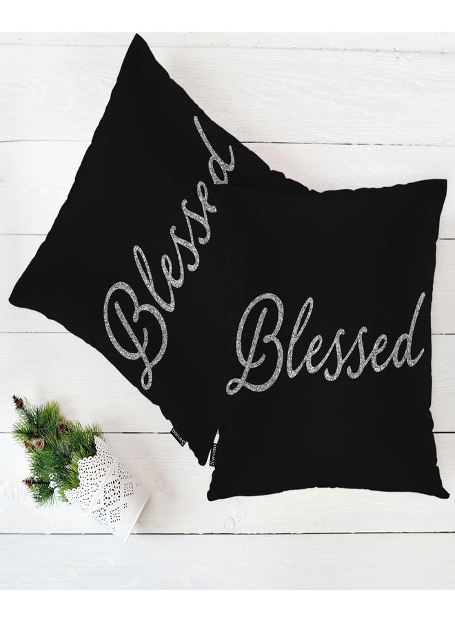 Swono Throw Pillow Covers Blessed, Bible Verse Blessed Accent Cushion Covers Decorative Pillowcase for Men Women, Christian Quote Sofa Bed Pillows Covers 18x18 Inch, Set of 2, Sparkling Black - Image 5