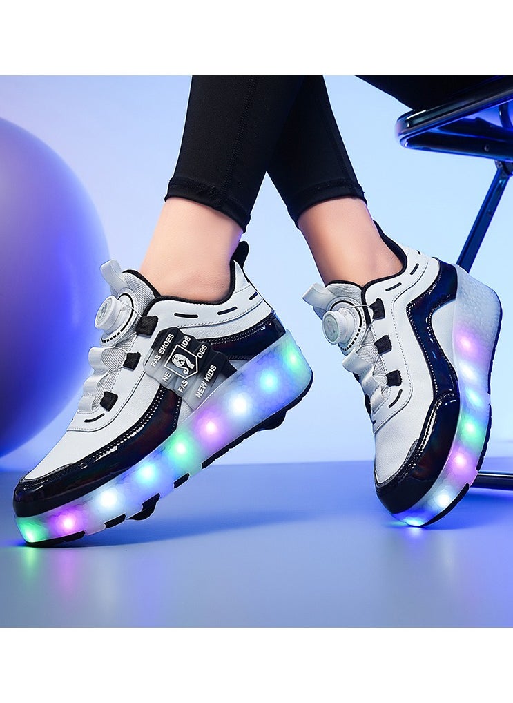 LITTLE ROCKZ LED Flash Light Fashion Shiny Sneaker Skate Heelys Shoes With Wheels And Lightning Sole  - Image 4