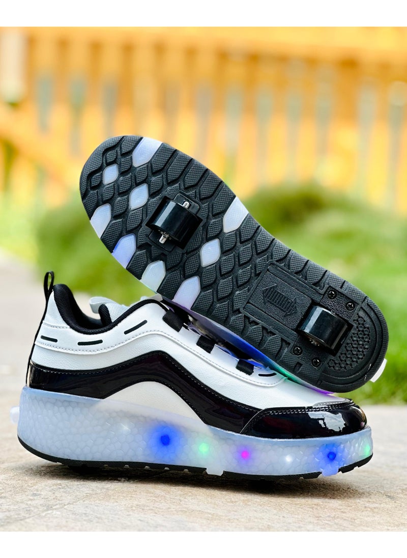 LITTLE ROCKZ LED Flash Light Fashion Shiny Sneaker Skate Heelys Shoes With Wheels And Lightning Sole  - Image 5