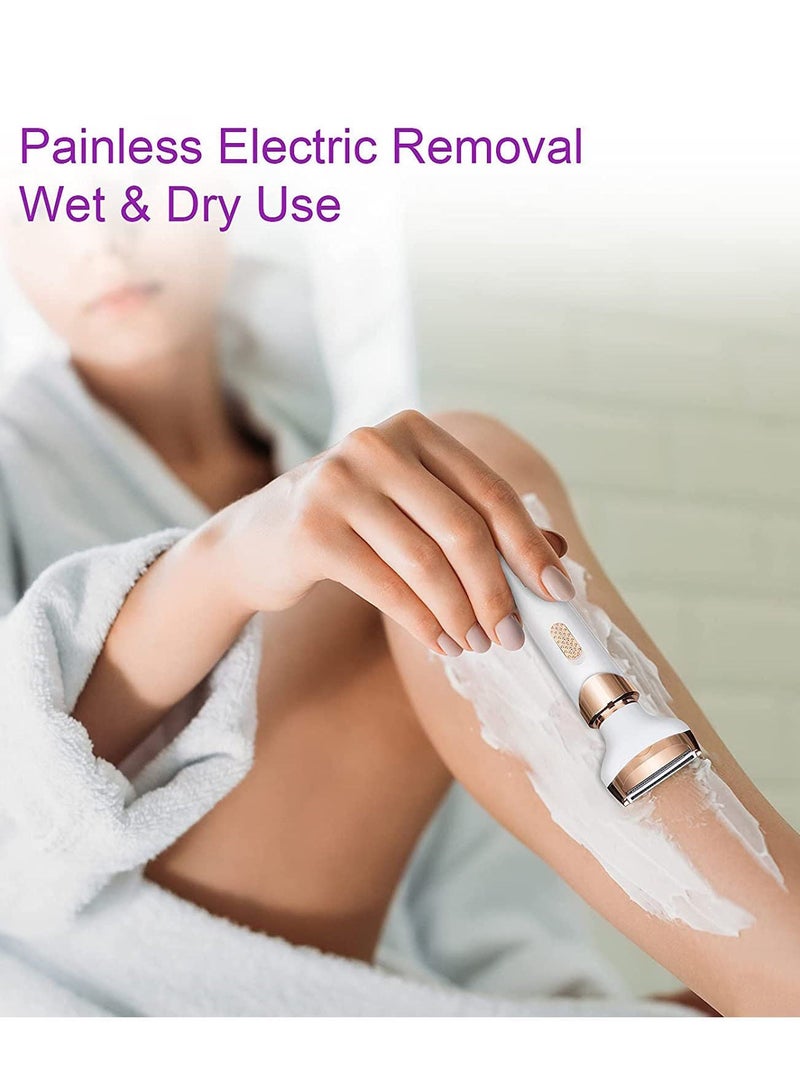 Electric Razor for Women, 4 in 1 Womens Shaver for Pubic Hair Wet u0026 Dry Cordless Hair Remover for Eyebrow, Nose, Face, Legs, Underarms Portable Bikini Trimmer Rechargeable for Lady Hair Shaving - Image 4
