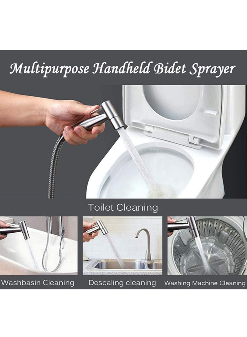 Handheld Toilet Bidet Sprayer Set Kit Stainless Steel Hand Bidet Faucet Head Self Cleaning Bidet Sprayer with Hose for Toilet Wash Closet Fresh Water Spray Attachment - Image 4